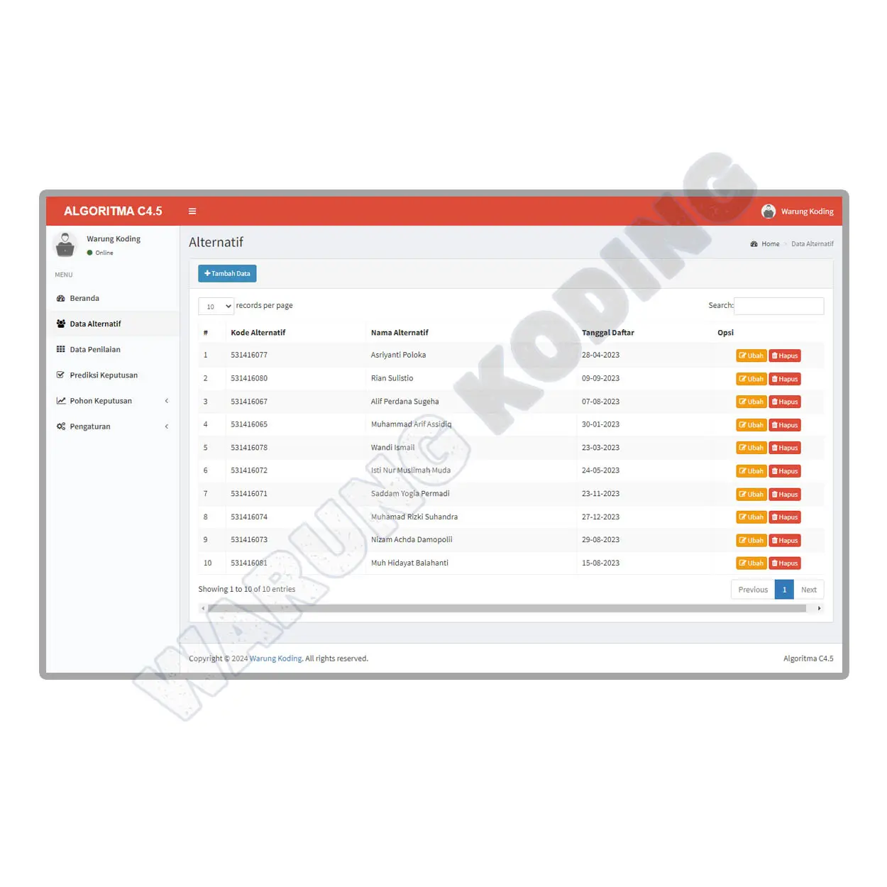 Source Code Aplikasi Data Mining Algoritma C4.5 dengan PHP dan MySQL aplikasi-data-mining-c45-lima.webp