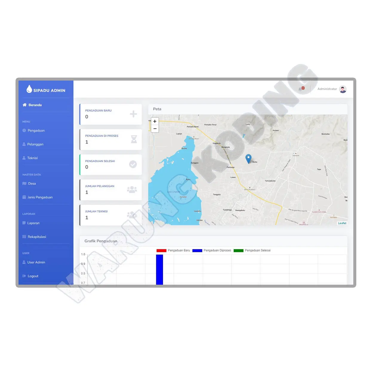 Source Code Sistem Pengaduan dengan Titik Lokasi Maps Pelanggan sistem-informasi-pengaduan-satu.webp