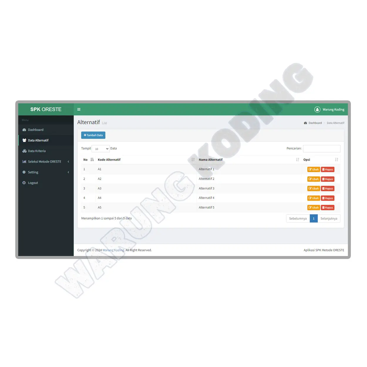Source Code Aplikasi SPK Metode Oreste dengan PHP dan MySQL aplikasi-spk-metode-oreste-tiga.webp